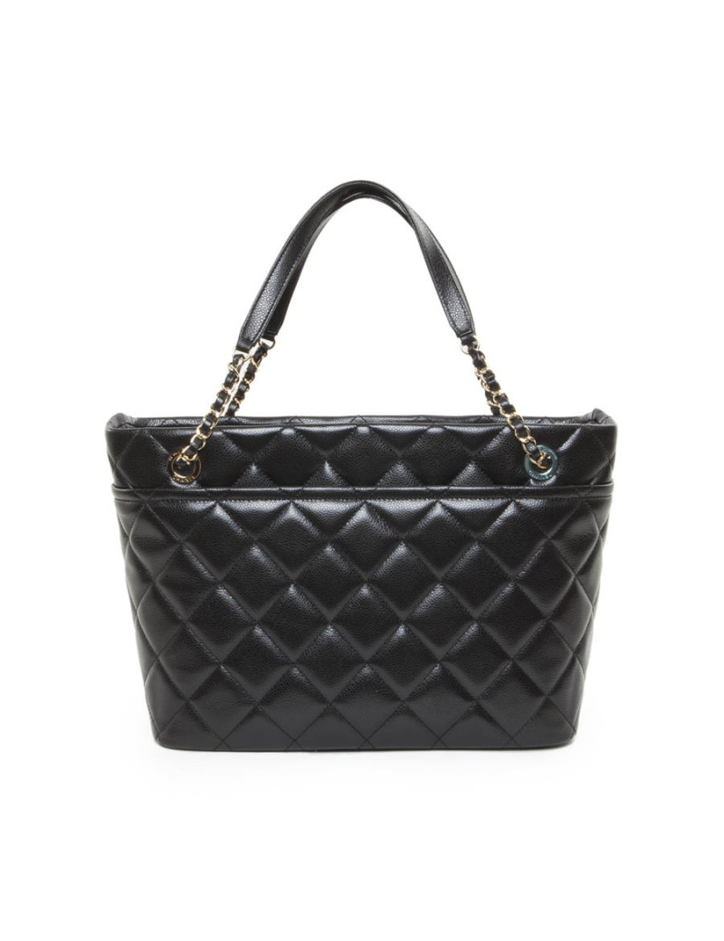 Cabas CHANEL cuir caviar noir