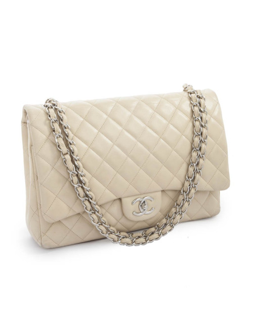 Maxi jumbo CHANEL matelassé beige