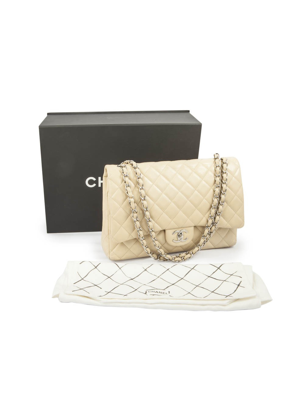 Maxi jumbo CHANEL matelassé beige