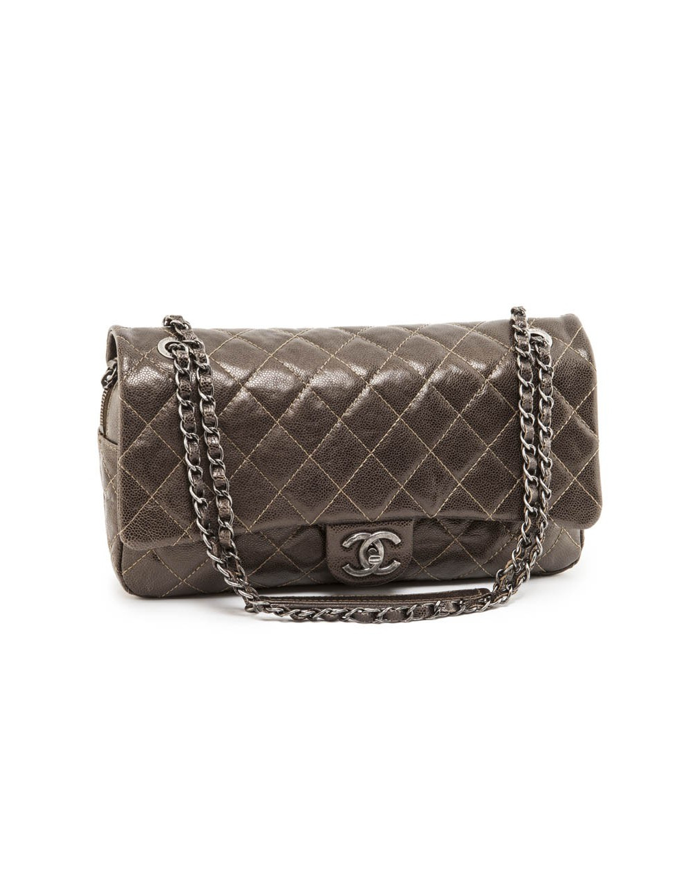 CHANEL flap bag in coppered quilted leather