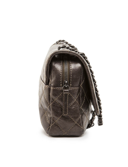 CHANEL flap bag in coppered quilted leather