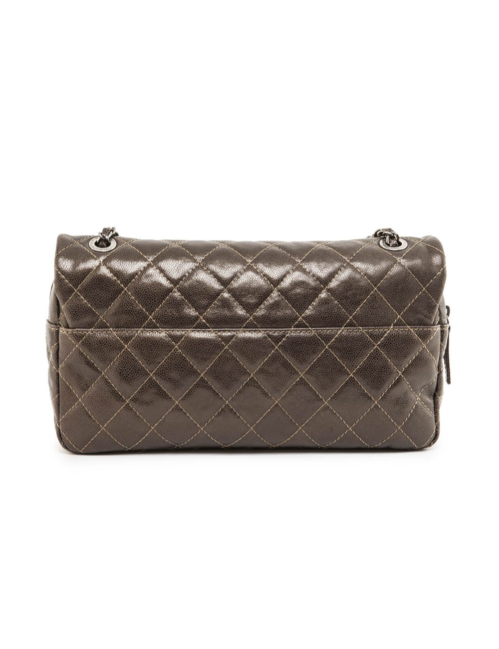 CHANEL flap bag in coppered quilted leather