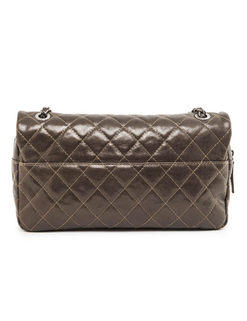 CHANEL flap bag in coppered quilted leather