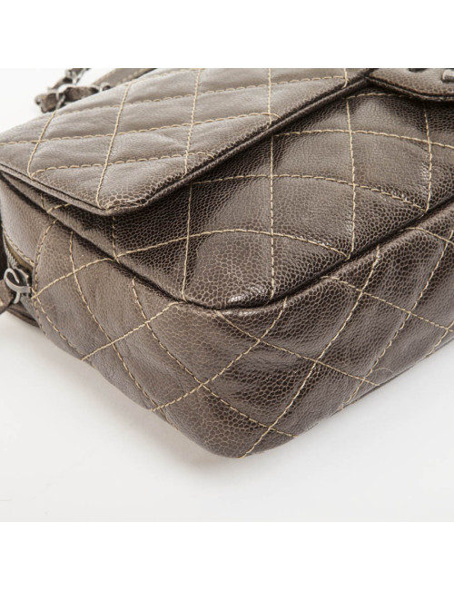 CHANEL flap bag in coppered quilted leather