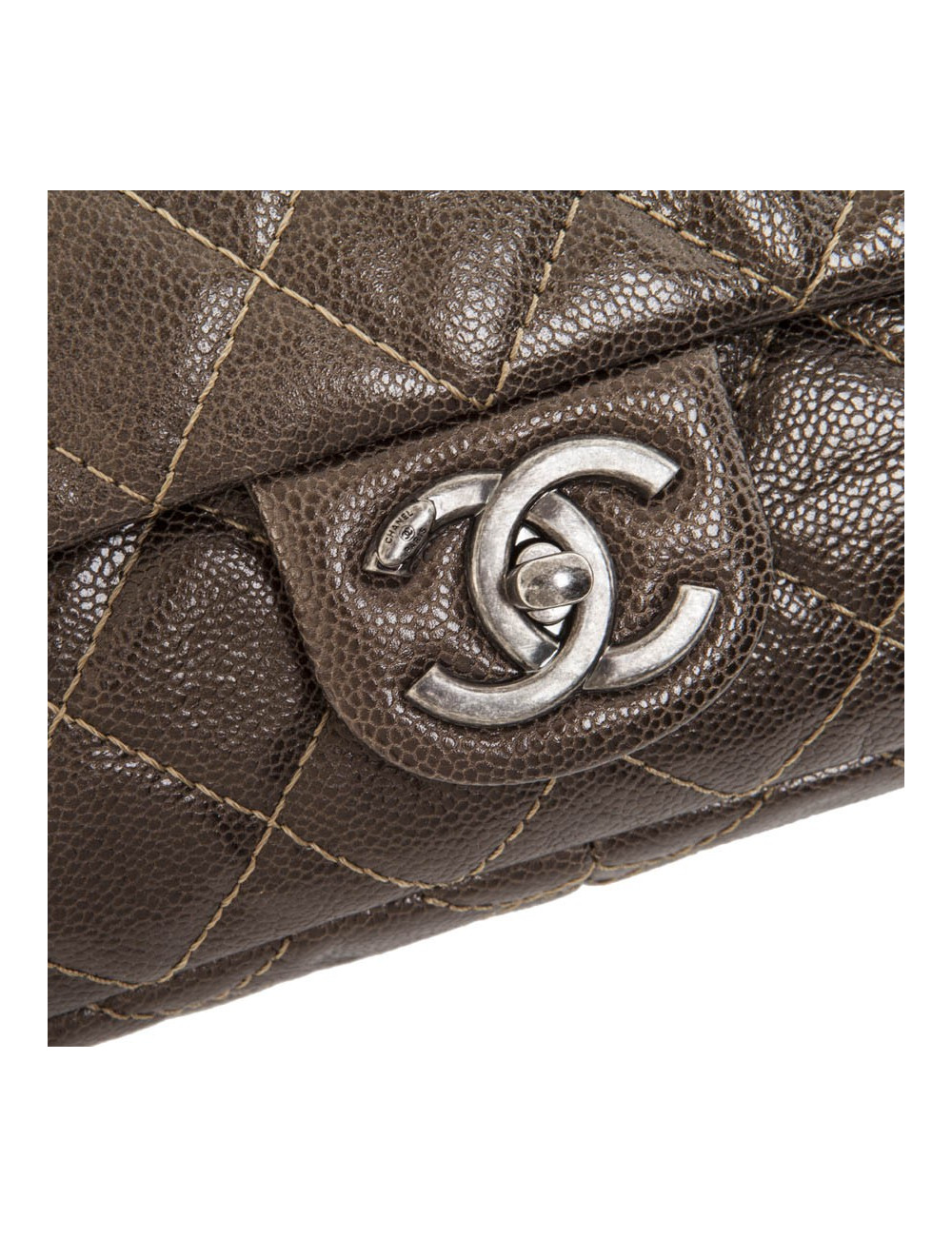CHANEL flap bag in coppered quilted leather