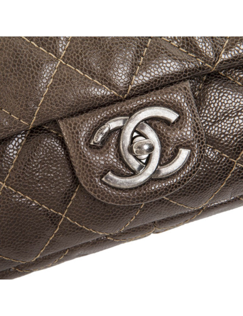 CHANEL flap bag in coppered quilted leather
