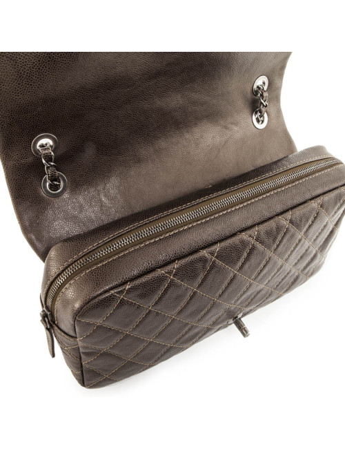 CHANEL flap bag in coppered quilted leather