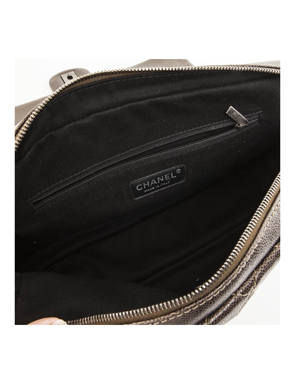 CHANEL flap bag in coppered quilted leather