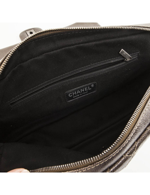 CHANEL flap bag in coppered quilted leather