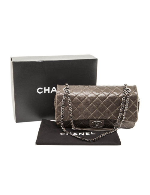 CHANEL flap bag in coppered quilted leather