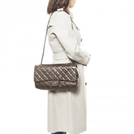 CHANEL flap bag in coppered quilted leather - VALOIS VINTAGE PARIS