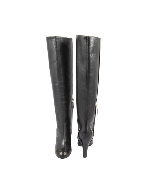 Bottes CHANEL T 38.5 cuir bicolore
