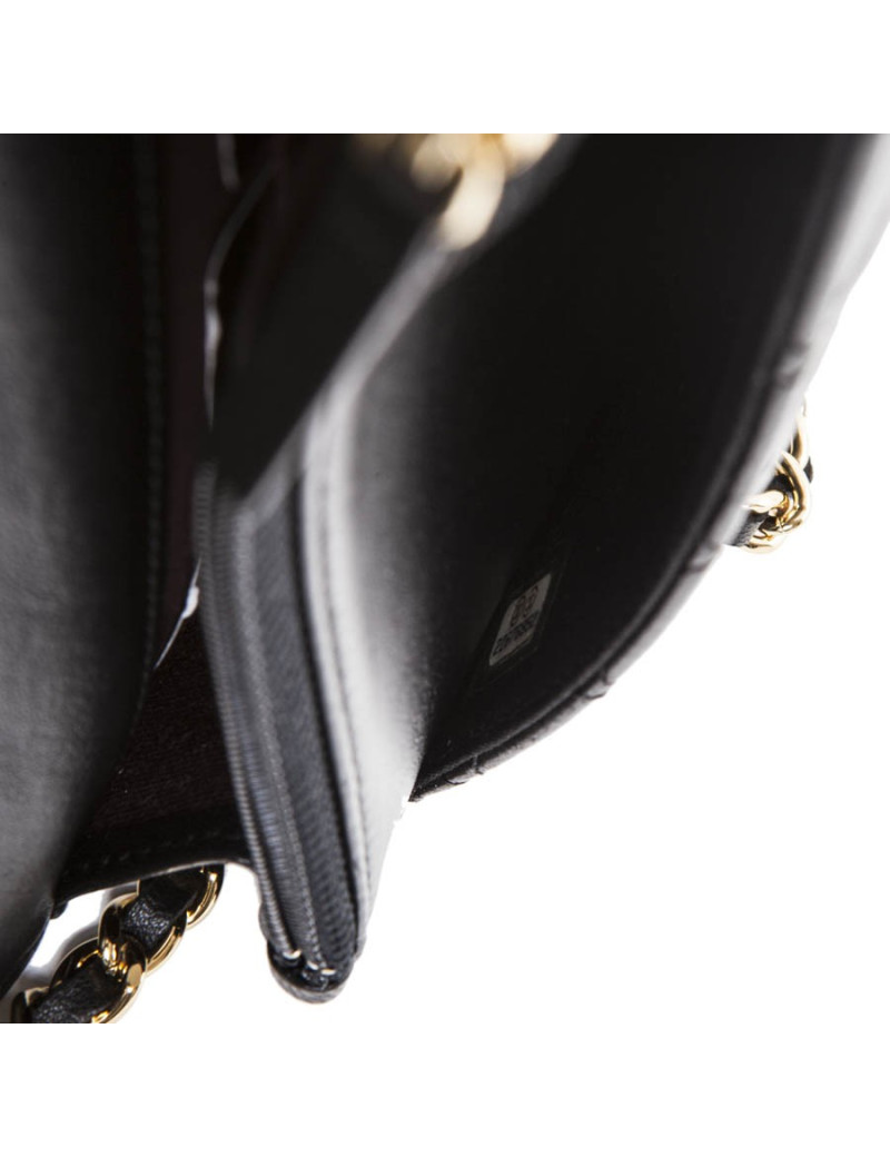 Mini black quilted lambskin CHANEL bag