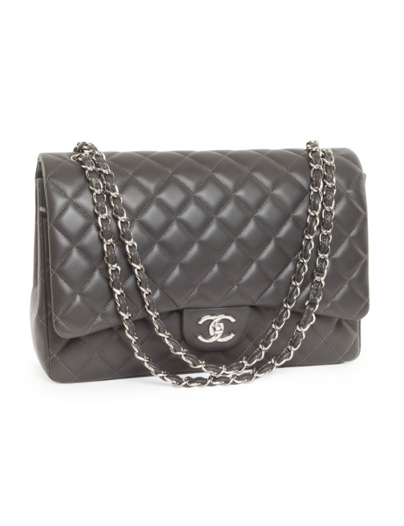 Maxi jumbo CHANEL matelassé gris foncé