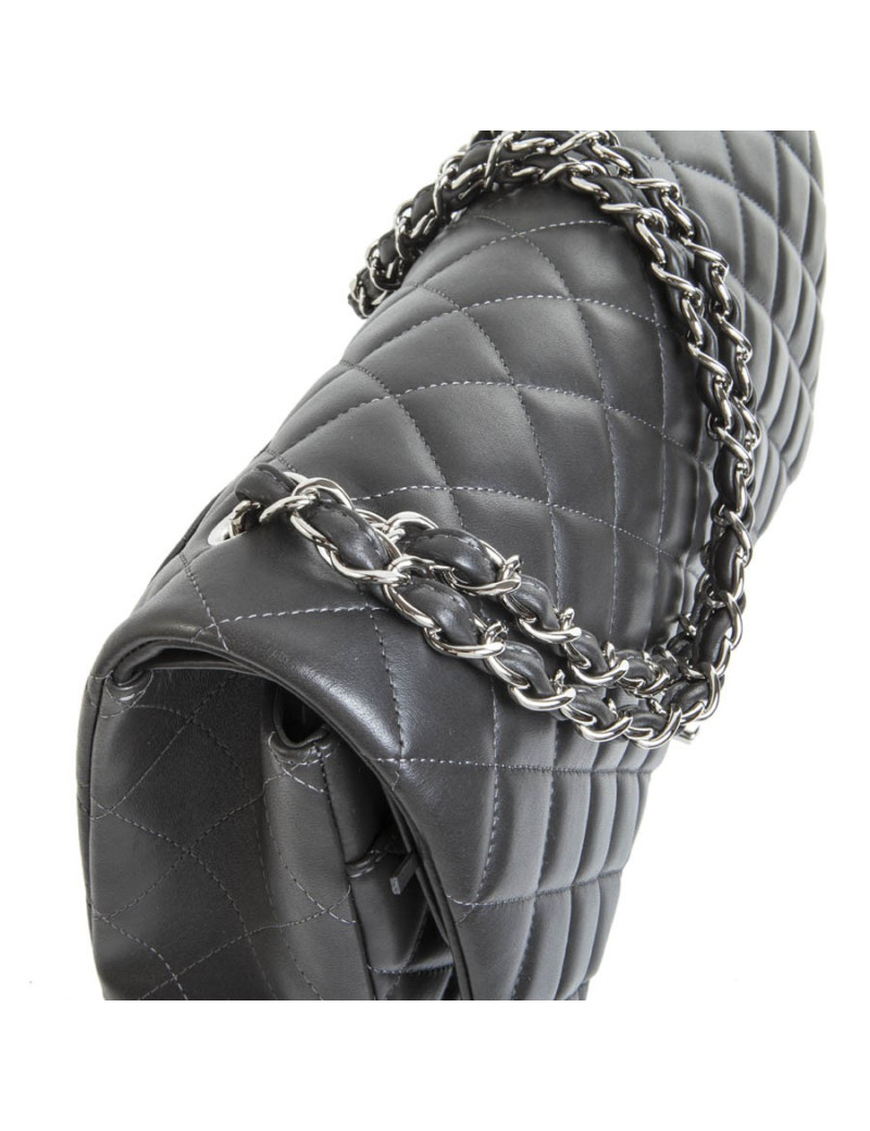 Maxi jumbo CHANEL matelassé gris foncé