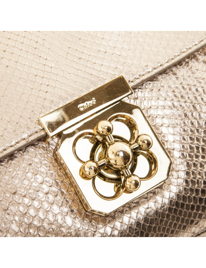 Sac CHLOE en  python doré