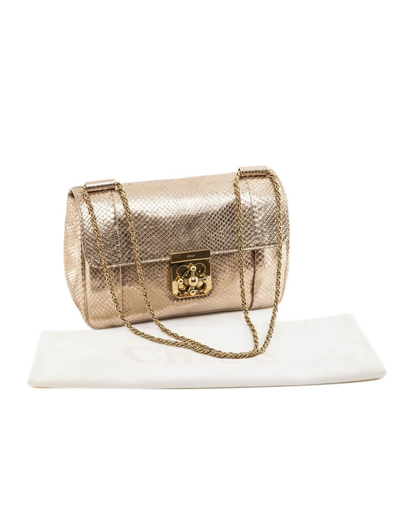 Sac CHLOE en  python doré