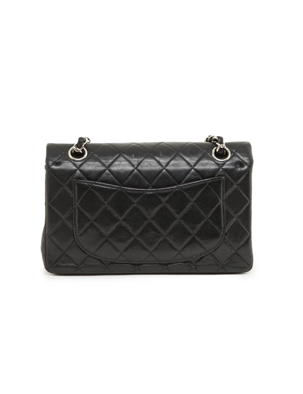 Sac timeless CHANEL cuir d'agneau lisse noir