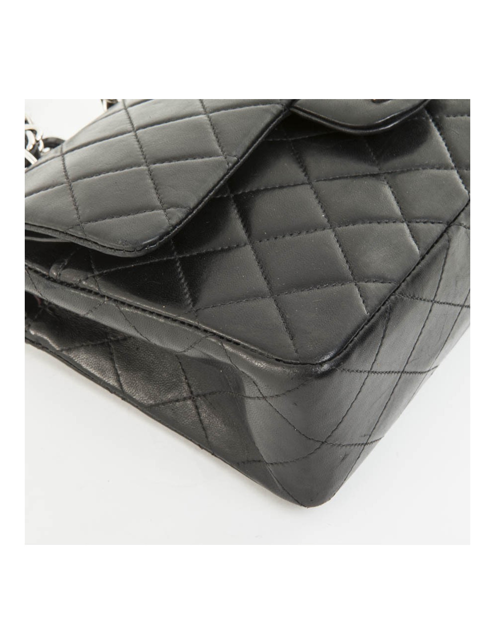 Sac timeless CHANEL cuir d'agneau lisse noir