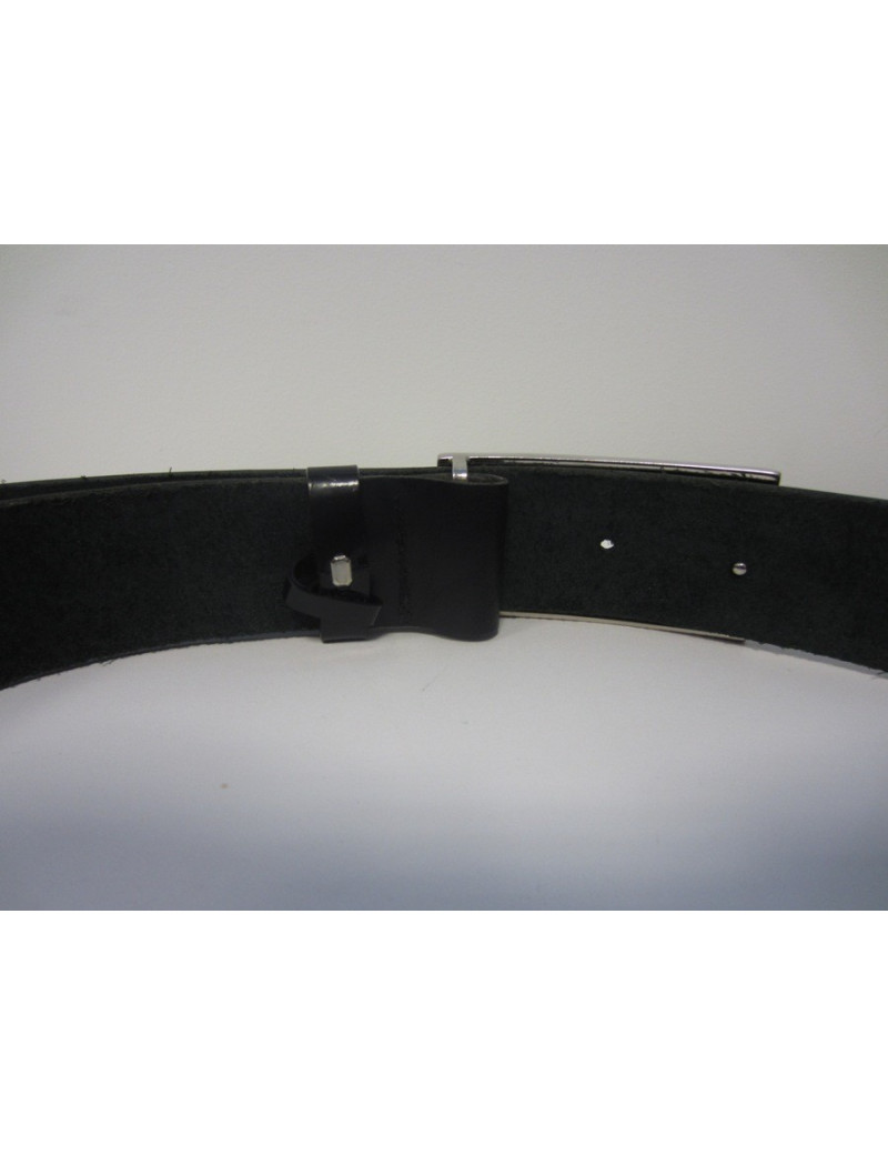 Ceinture GUCCI boucle en metal argent noir et ceinture en cuir de vachette noir