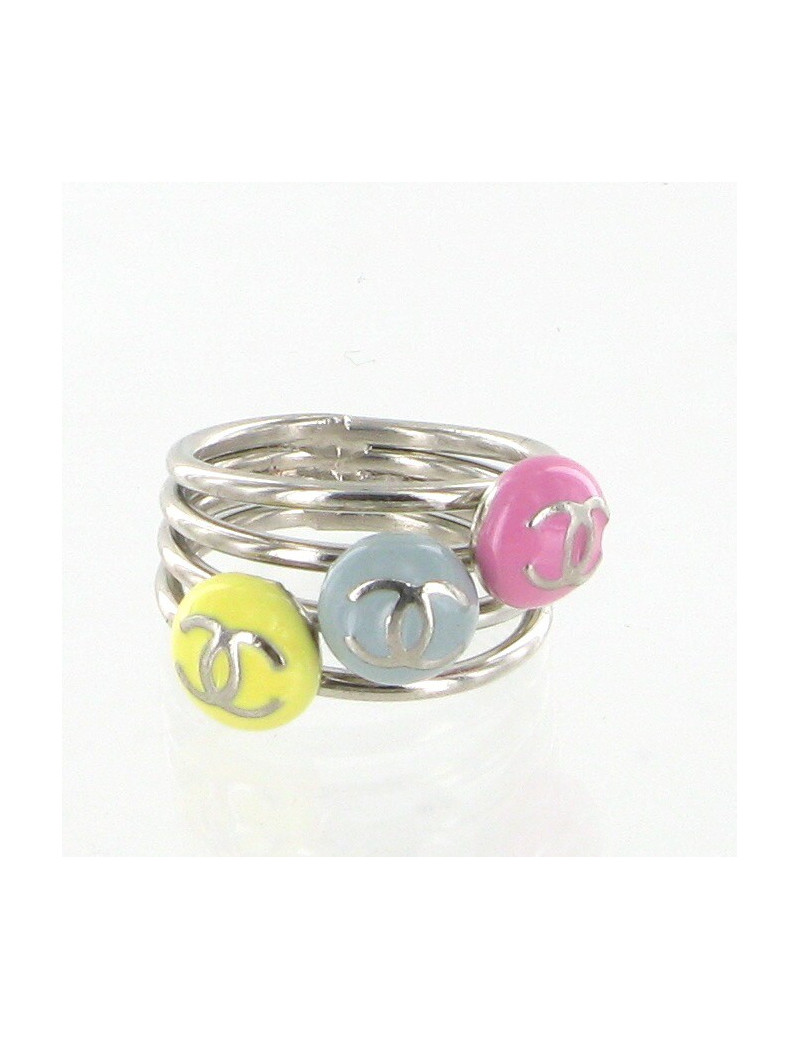 Bague émaillée tricolore CHANEL