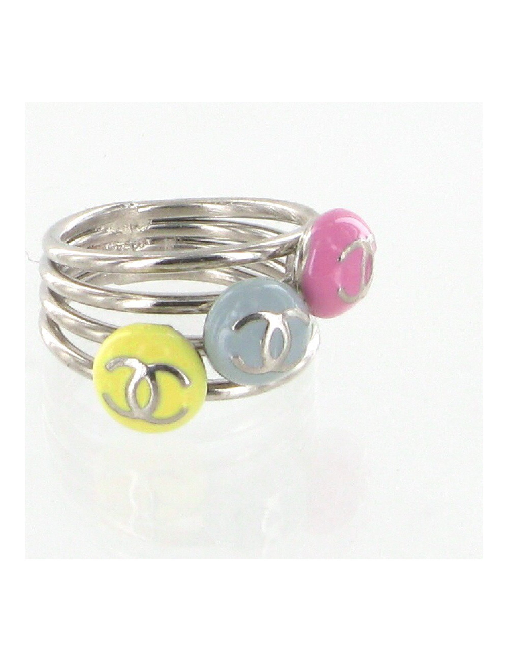 Bague émaillée tricolore CHANEL
