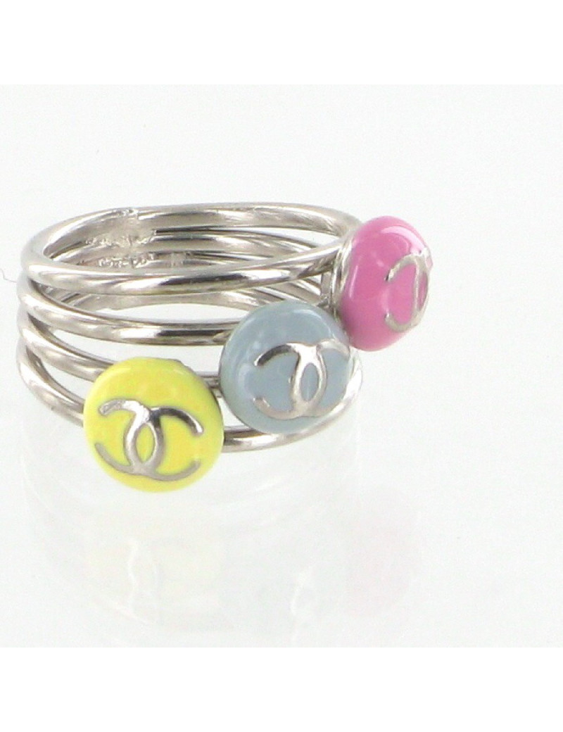 Bague émaillée tricolore CHANEL
