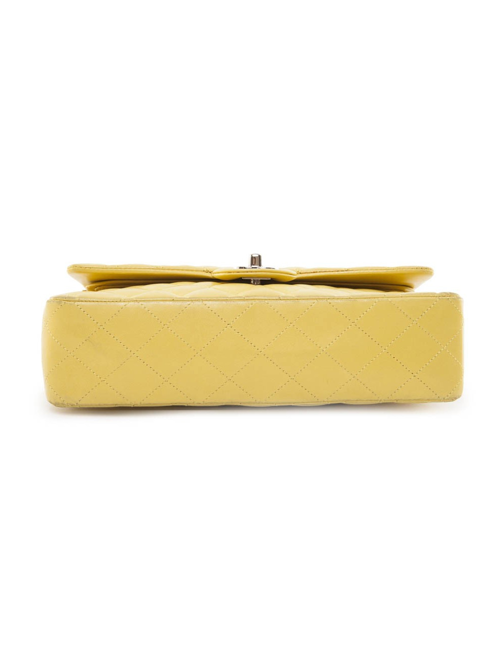 Sac timeless CHANEL cuir d'agneau lisse jaune