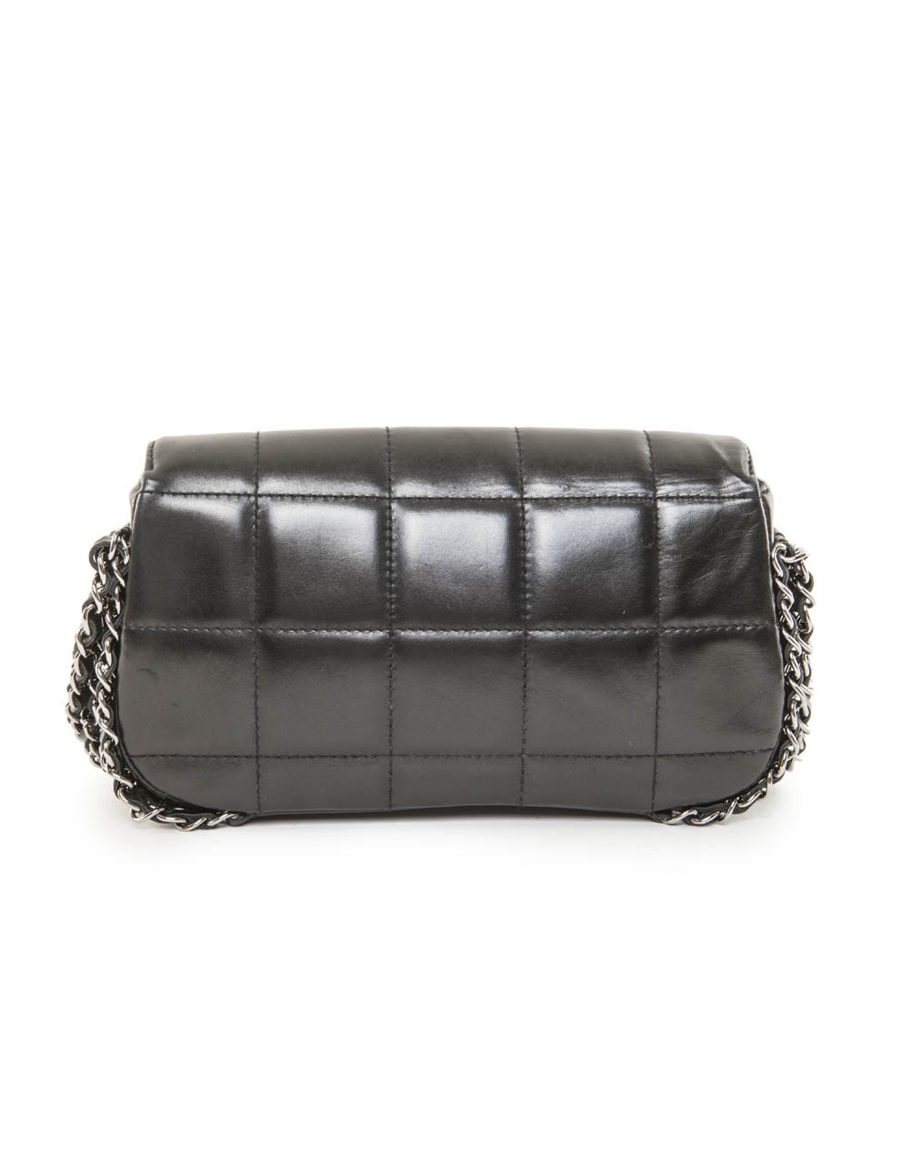 Sac CHANEL chaines et cuir matelassé noir