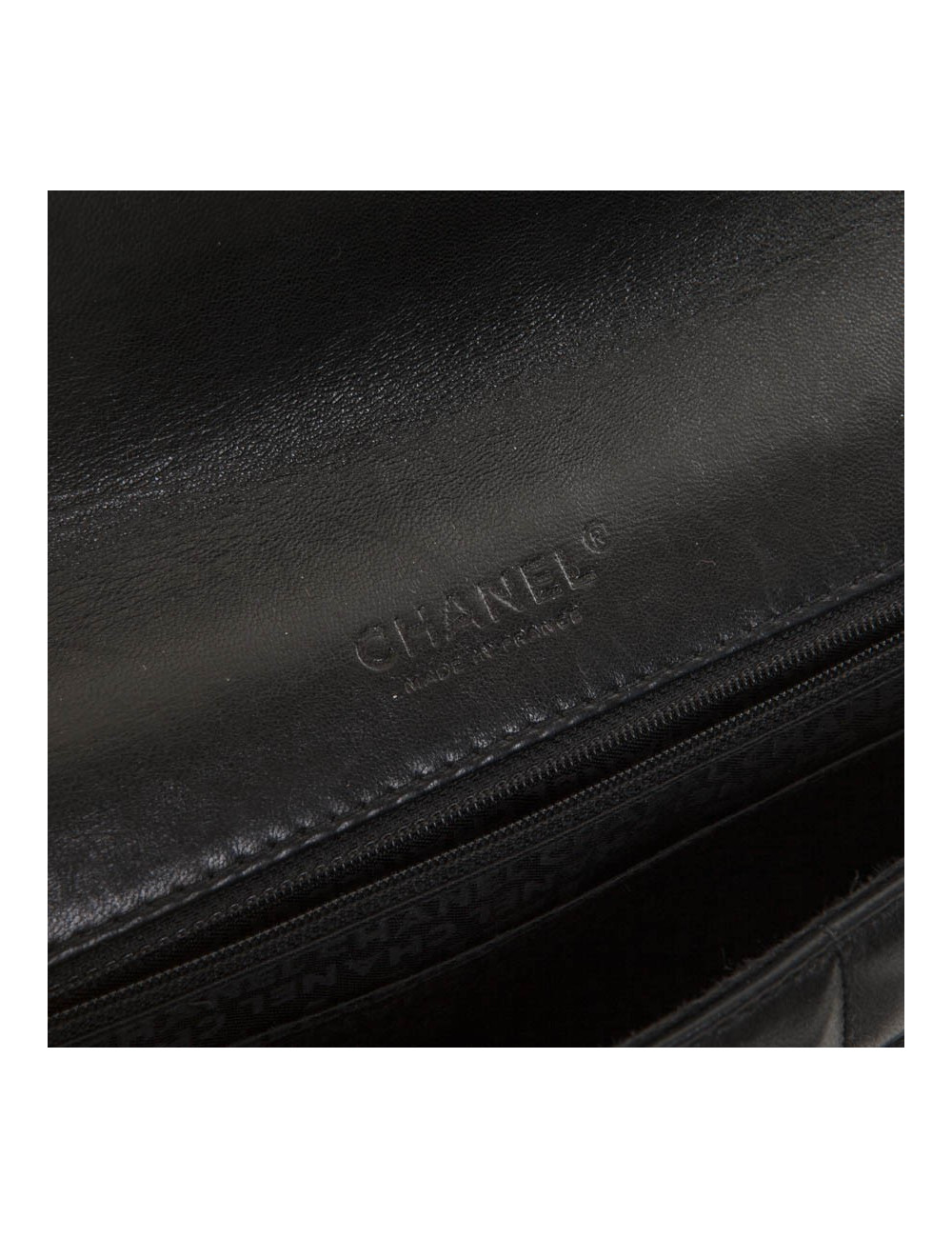 Sac CHANEL chaines et cuir matelassé noir