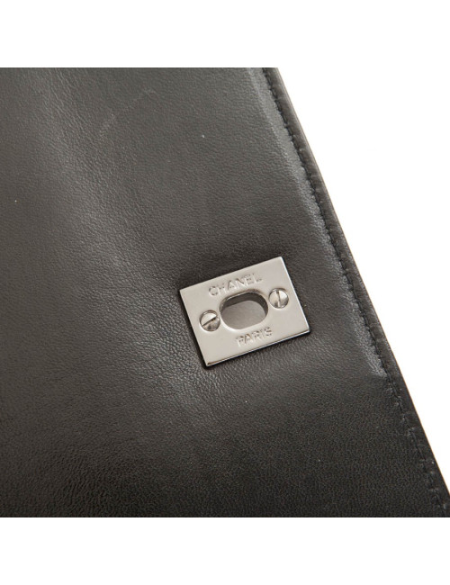 Sac CHANEL chaines et cuir matelassé noir