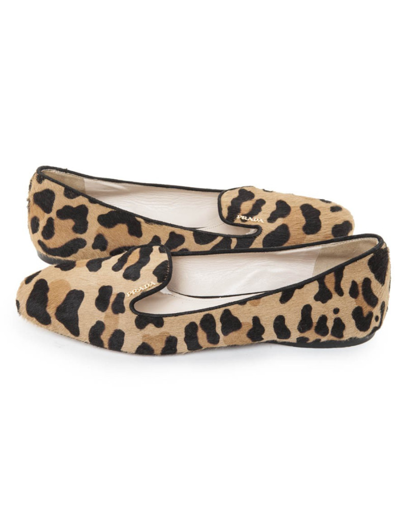 PRADA T 38 EN way leopard flats