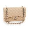 CHANEL jumbo double flap bag in beige quilted lamb leather