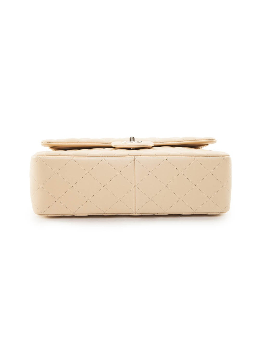 Sac jumbo CHANEL cuir d'agneau matelassé beige