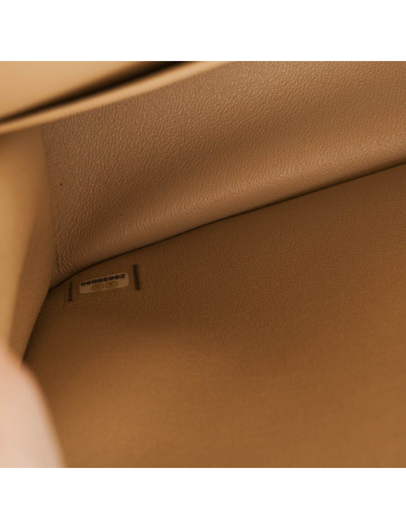 CHANEL jumbo double flap bag in beige quilted lamb leather