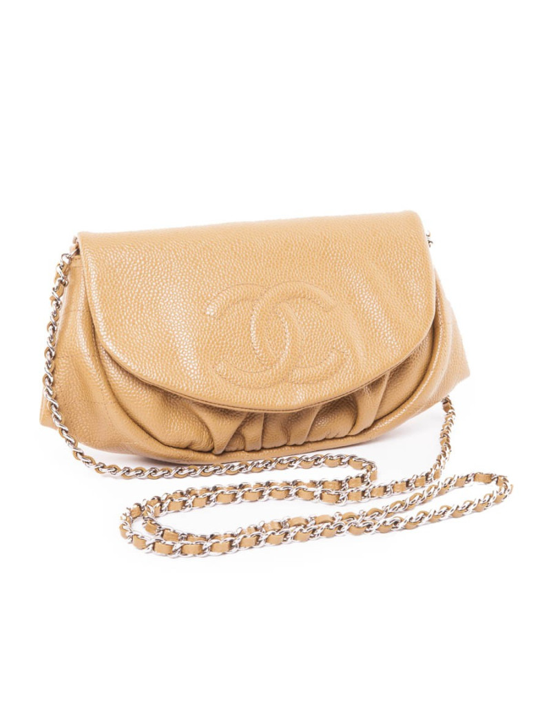 Mini sac pochette CHANEL avec longue chaine