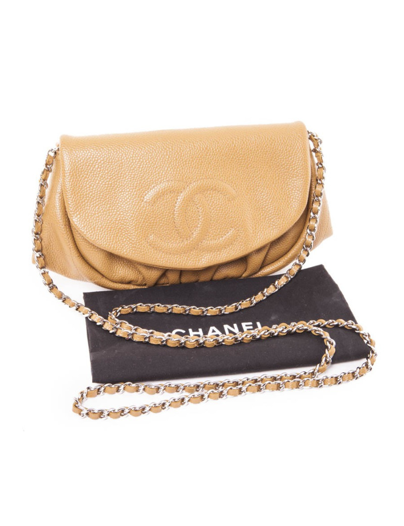 Mini sac pochette CHANEL avec longue chaine