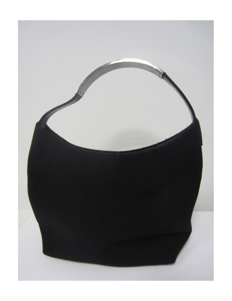 Sac GUCCI en toile noire et anse ruthénium