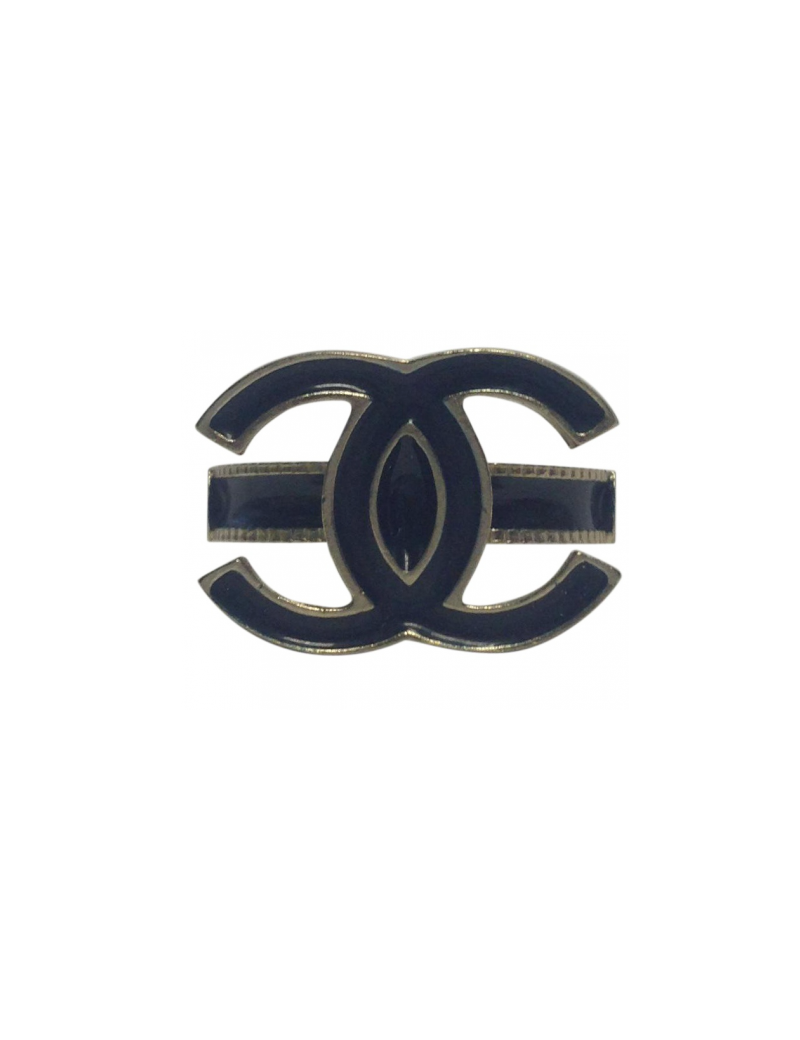 bague CHANEL double C bleu nuit émaillée