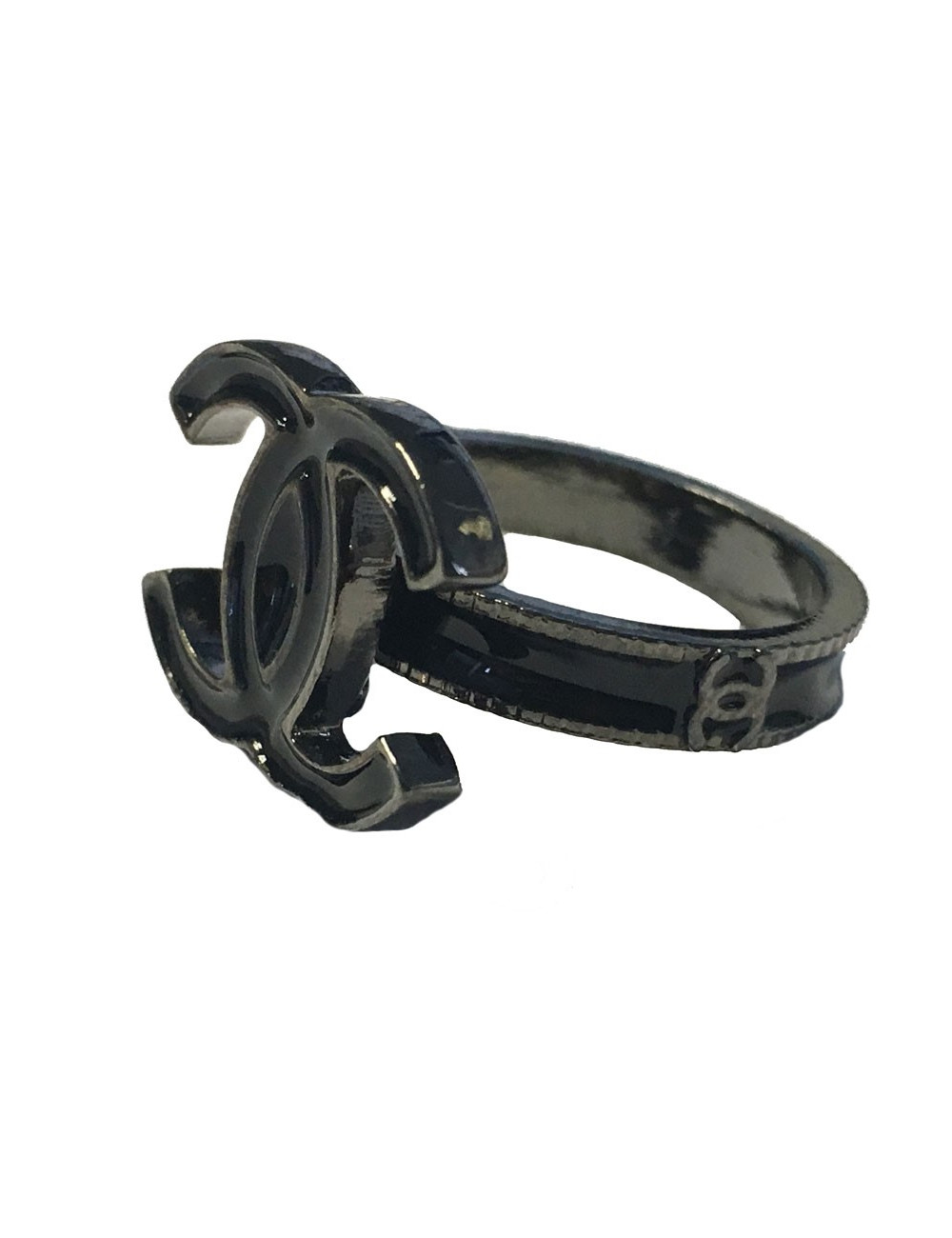 Bague CC noire CHANEL