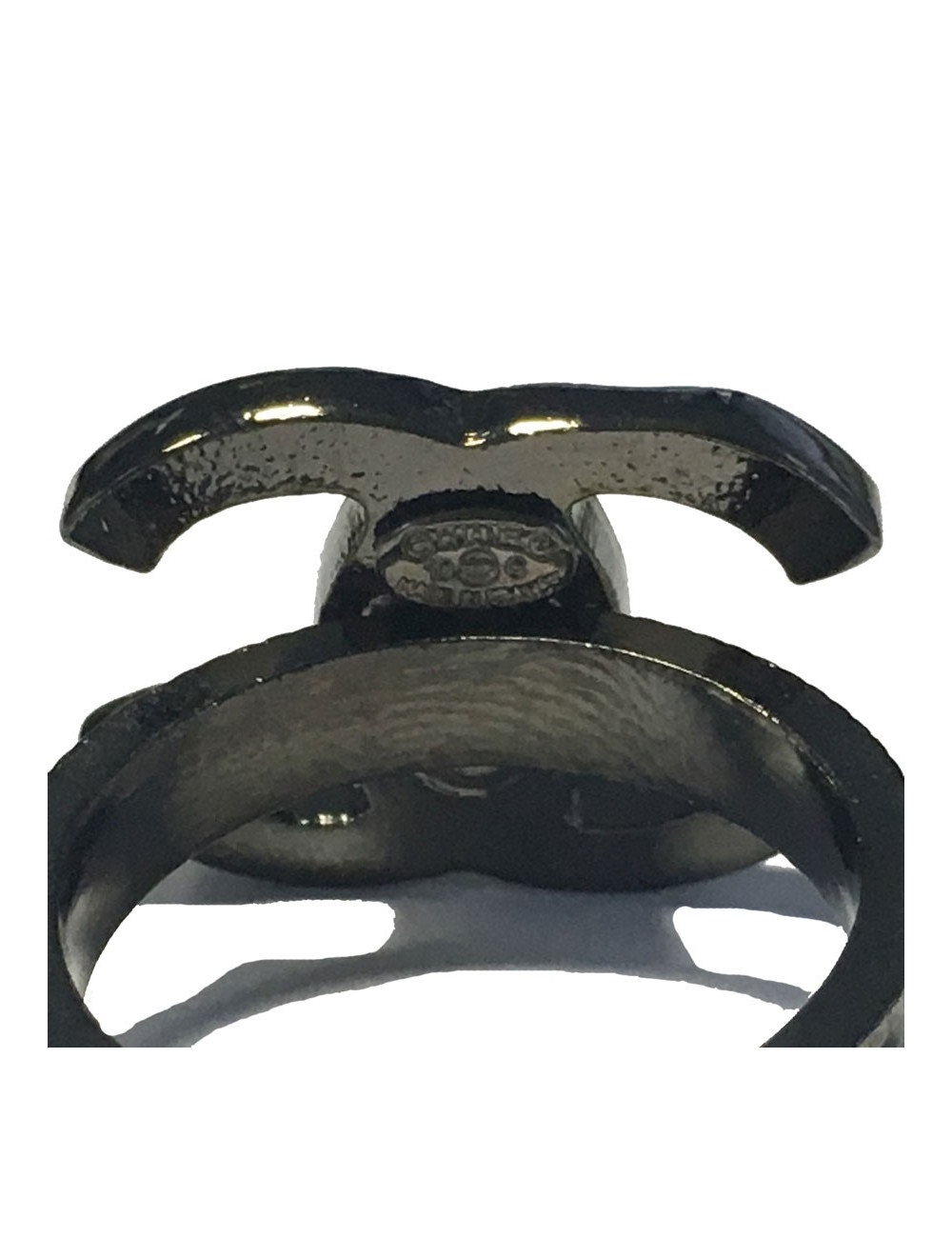 Black CHANEL 53 enameled t ring