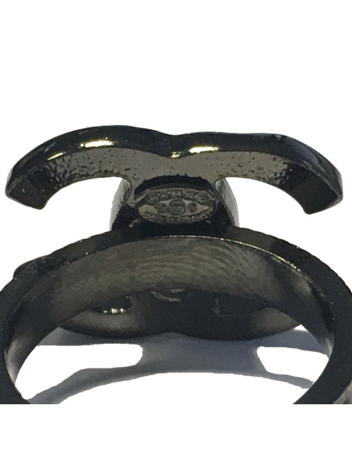 Black CHANEL 53 enameled t ring
