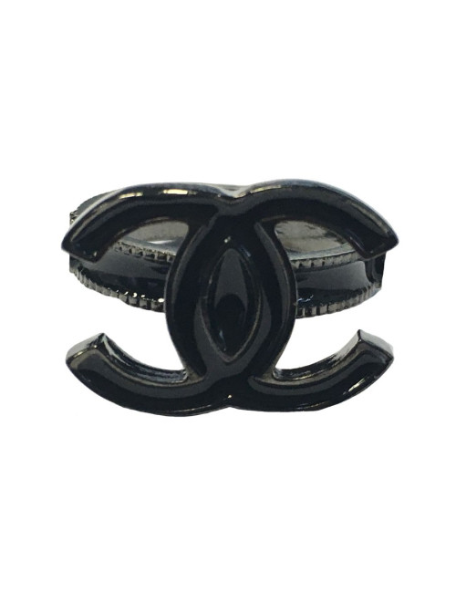 Black CHANEL 53 enameled t ring