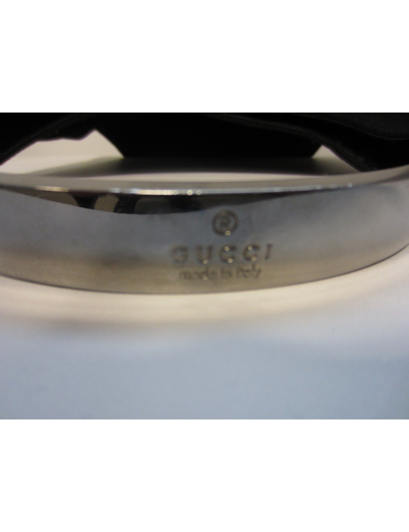 Sac GUCCI en toile noire et anse ruthénium