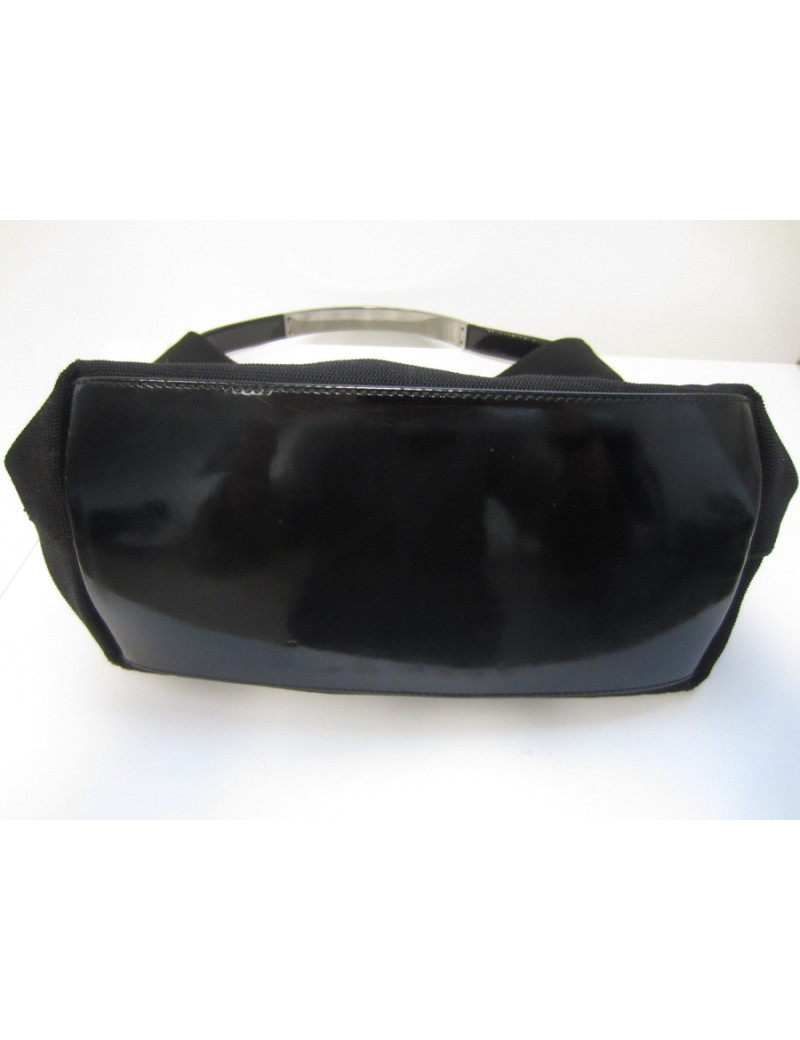 Sac GUCCI en toile noire et anse ruthénium