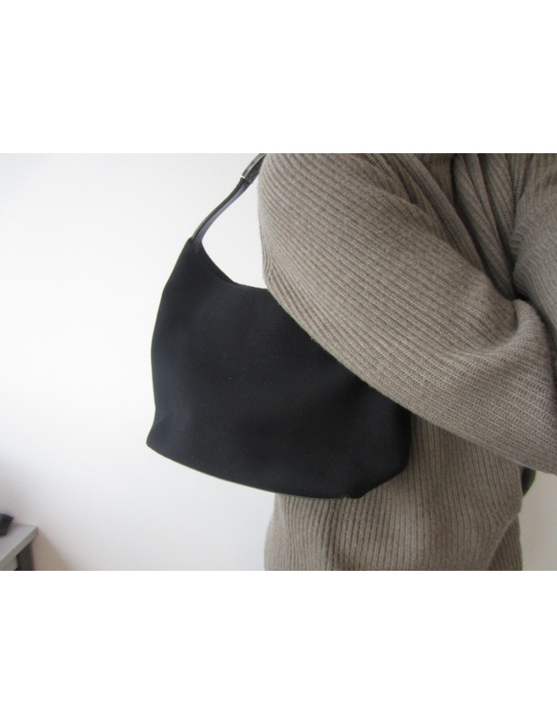 Sac GUCCI en toile noire et anse ruthénium