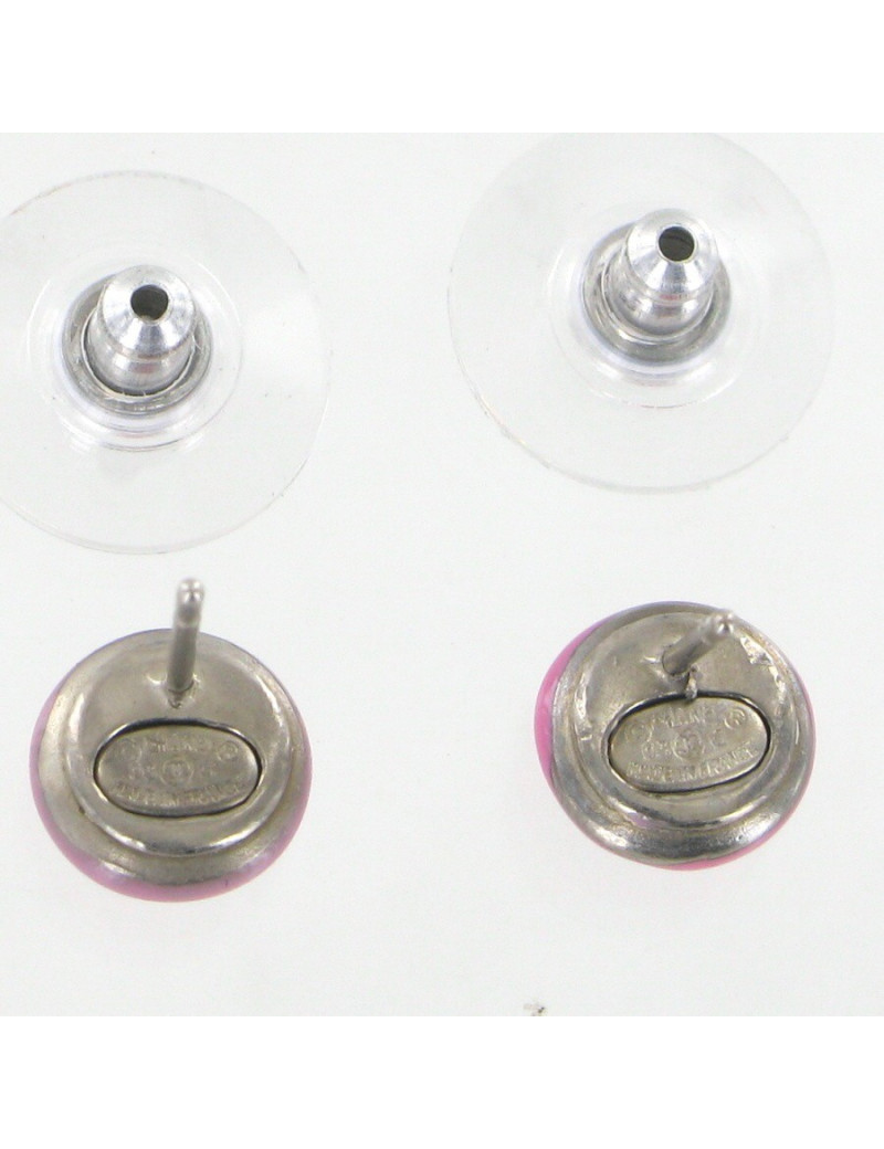 Clous d'oreilles émaillés rose CHANEL