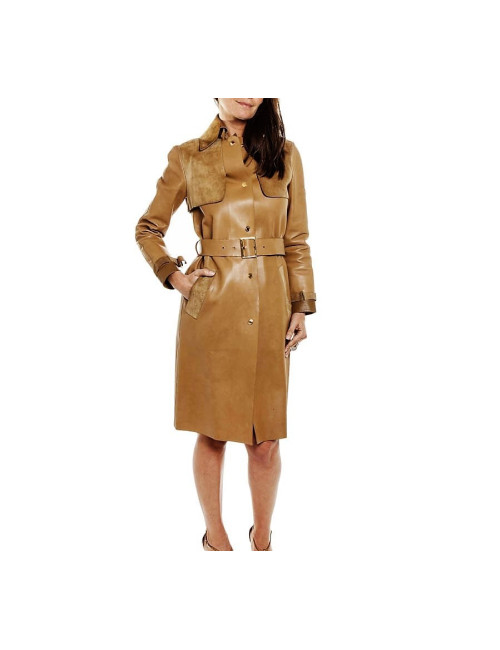 Manteau GUCCI T en cuir et daim