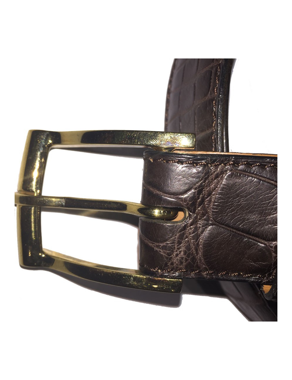 Ceinture Homme FRANCK NAMANI en Alligator marron foncé