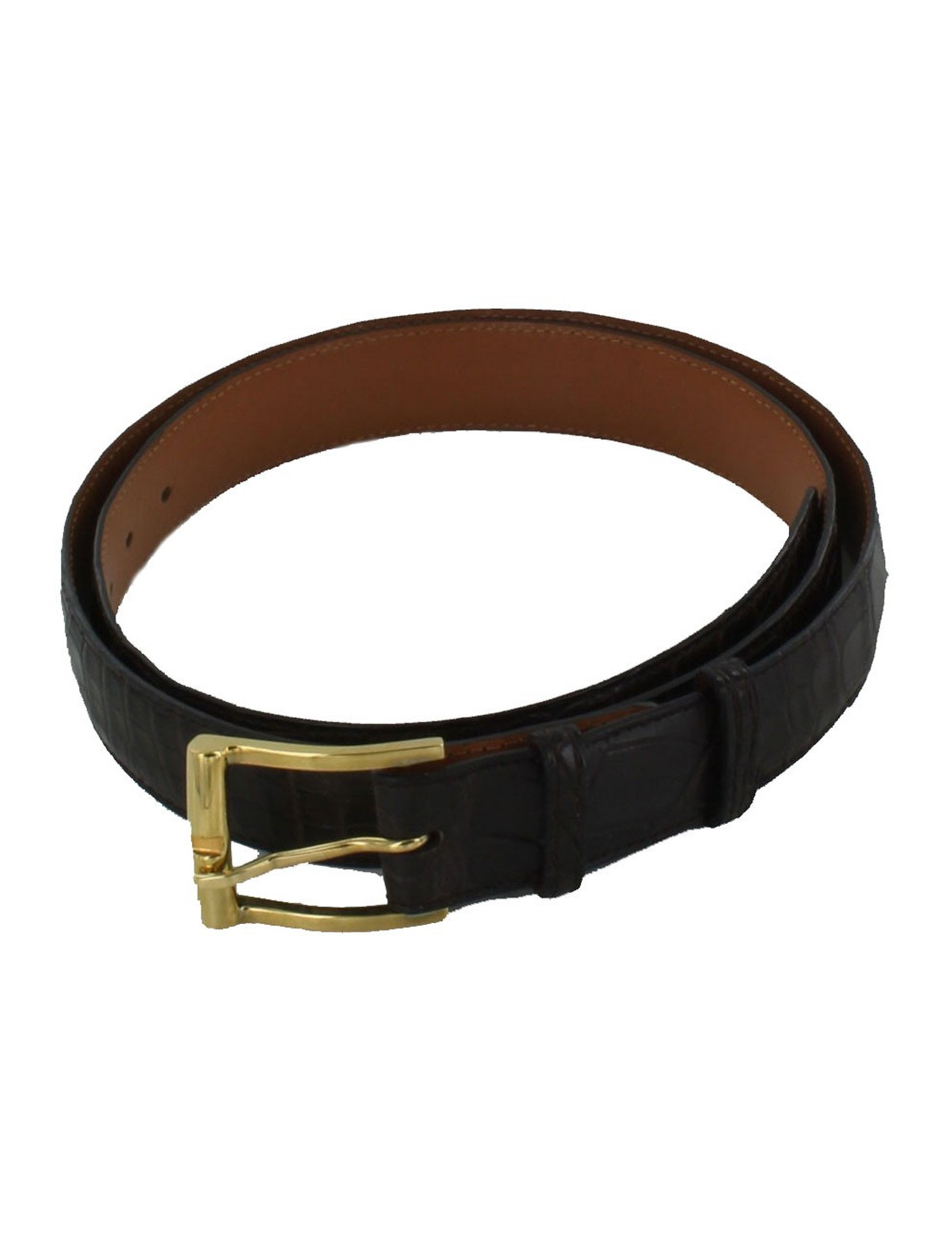 Belt man FRANCK NAMANI T105/42 dark brown alligator